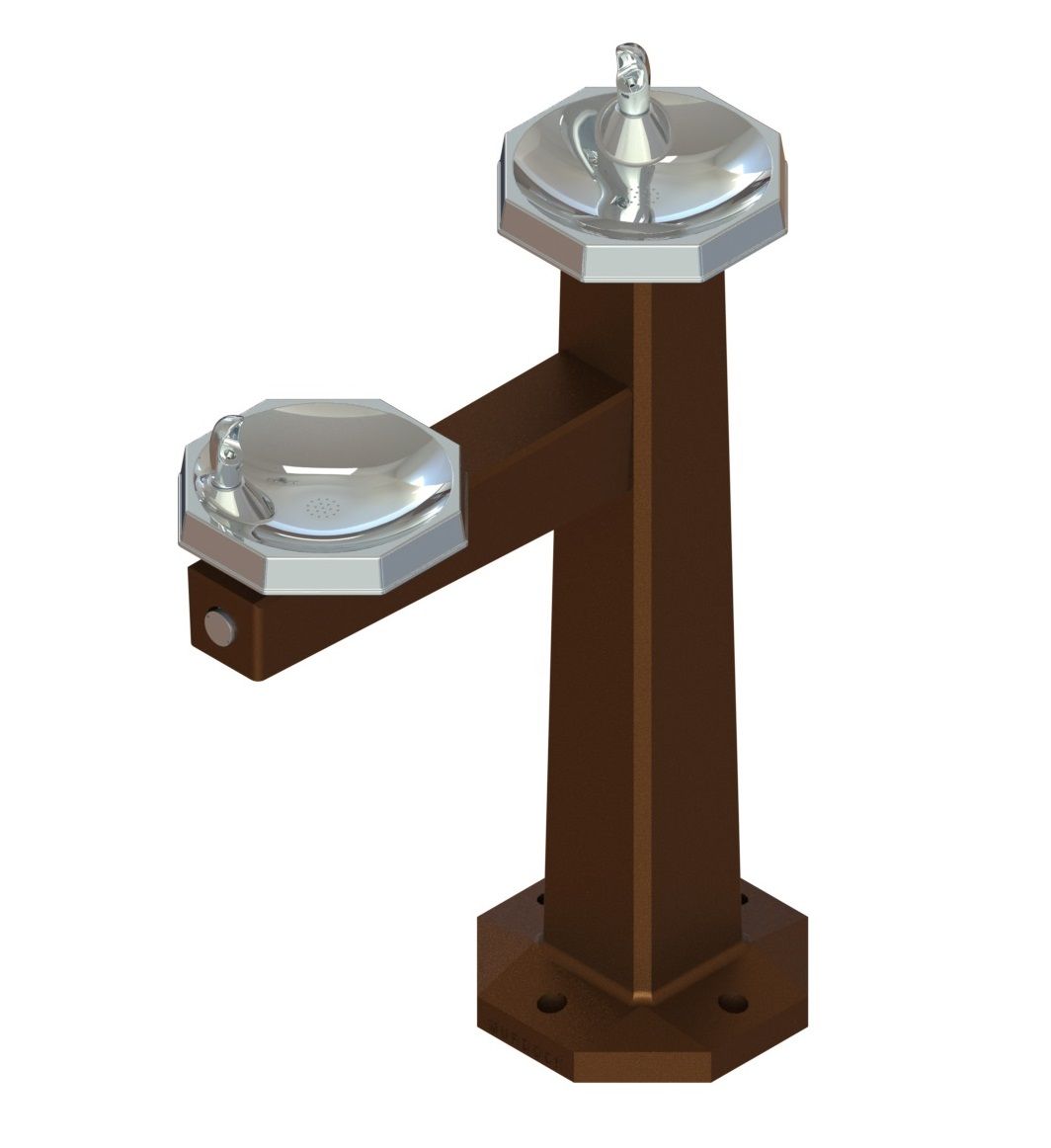 Free Standing BiLevel Outdoor Drinking Fountain