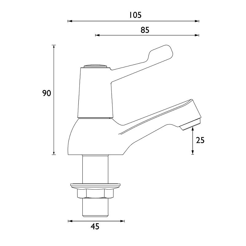 Basin Taps with 3" Levers