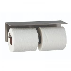 Bobrick Double Toilet Roll Holder With Shelf image
