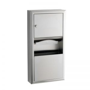 Bobrick Wall Mounted Paper Towel Dispenser & Waste Bin image