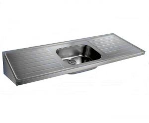 Hospital Single Bowl Double Drainer Sink Top image