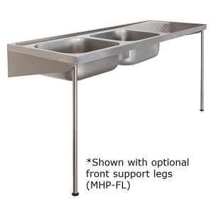 Hospital Double Bowl Single Drainer Sink Top image