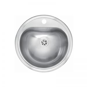 Inset D Shape Sink, No Overflow, Single Tap Hole image