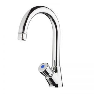 Self Closing Swan Neck Basin Tap image