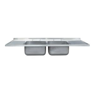 SIT ON CATERING SINK - DOUBLE BOWL, DOUBLE DRAINER, 1800MM image