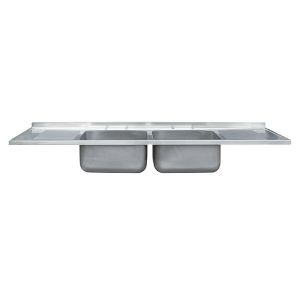 SIT ON CATERING SINK - DOUBLE BOWL, DOUBLE DRAINER, 2400MM image