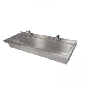 Commercial Wash Trough With Lever Mixer Taps image