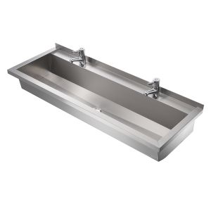 Commercial Wash Trough With Lever Mixer Taps image