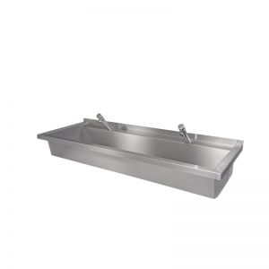 Commercial Wash Trough With Push Button Taps image