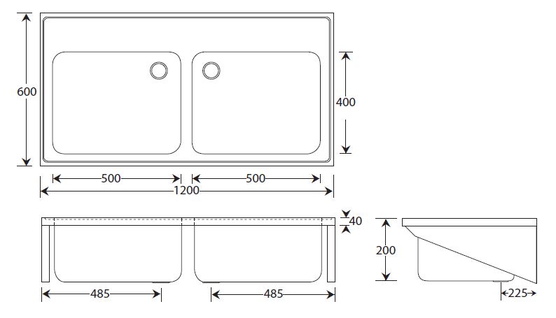 double sink for hospitals