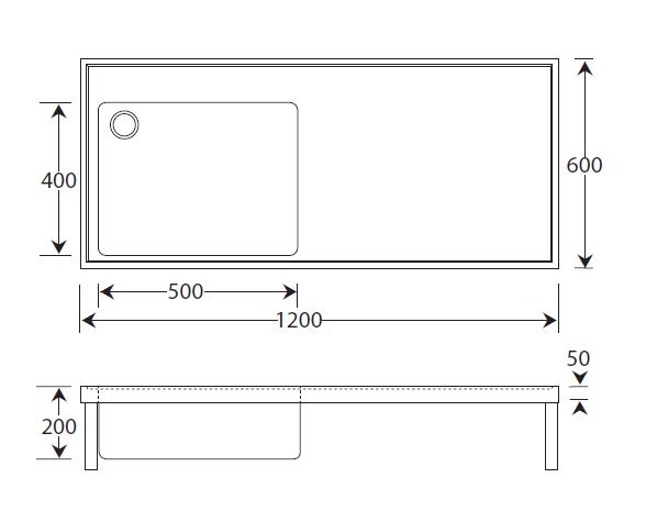 single bowl single drainer sink for hospitals