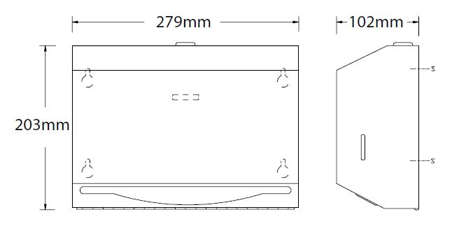 wall mounted stainless steel small paper towel dispenser