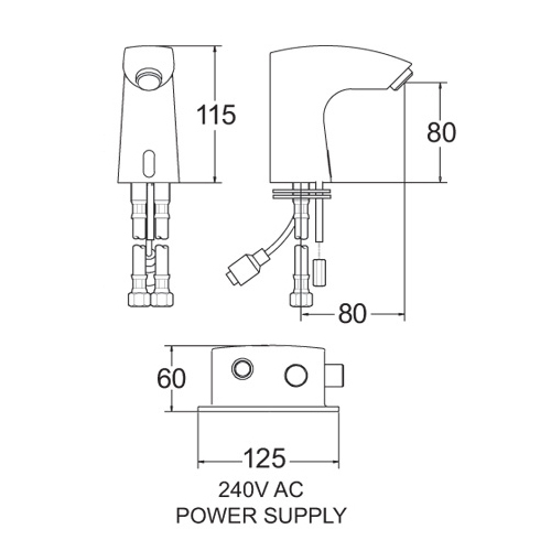 sensor tap dimensions