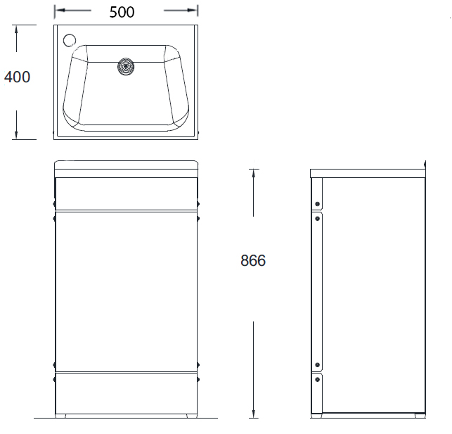 shrouded full height wash basin dimensions