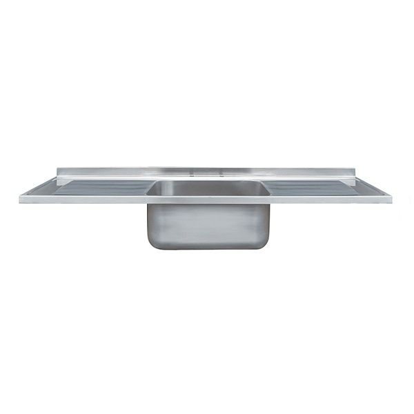 SIT ON CATERING SINK - SINGLE BOWL, DOUBLE DRAINER, 1800mm
