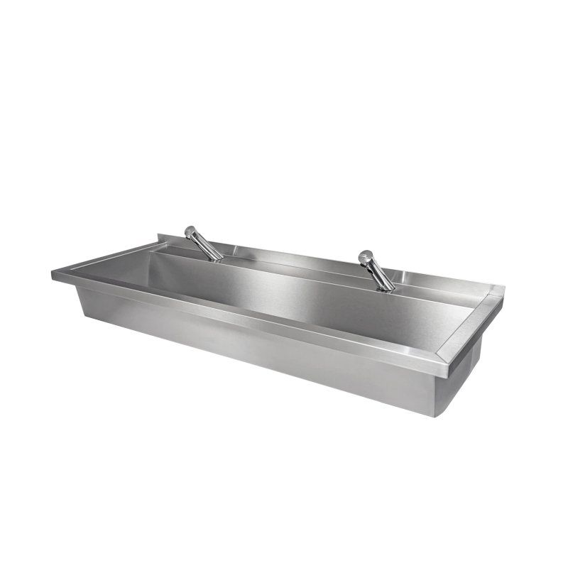 Commercial Wash Trough With Sensor Taps