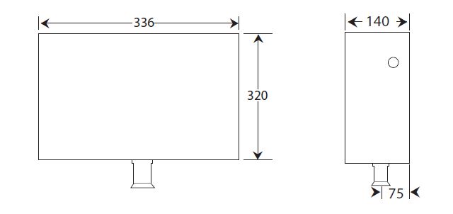 plastic concealed cistern with push button operation dimensions