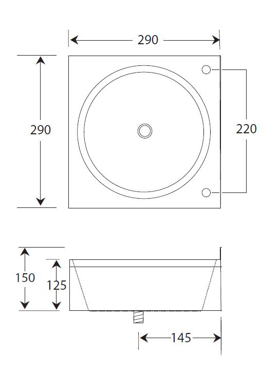 mini wall mounted wash basin dimensions