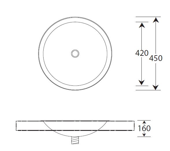 large hemispherical wash bowl dimensions