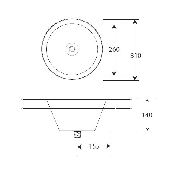 inset small wash bowl dimensions