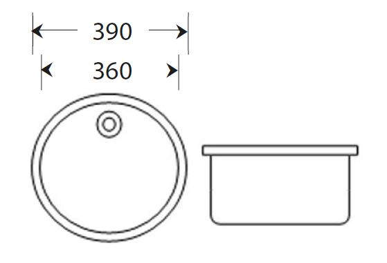 inset large round dental sink dimensions