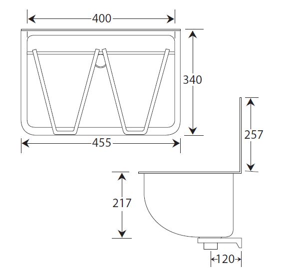 wall mounted bucket sink dimensions