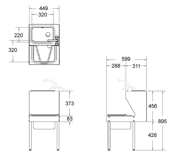 combined janitorial unit dimensions